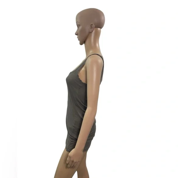 Theory Women’s Size Small Sleeveless Scoop Neck Solid Back Brown Tank Top - Picture 3 of 5